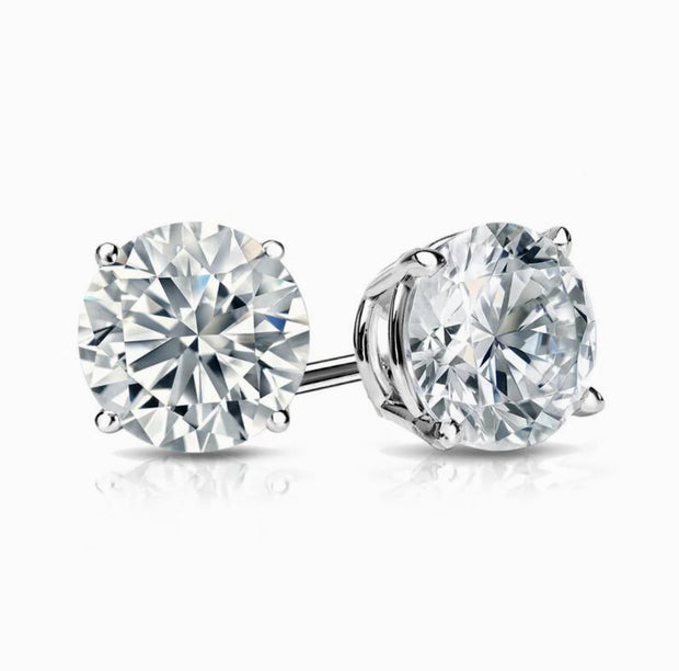 14kt White Gold 2.00CT Lab Grown Diamond Stud Earrings, 4.00TCW