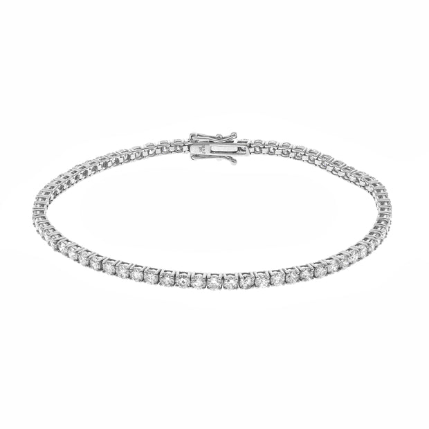 14k White Gold Tennis Bracelet, 4.98CTW