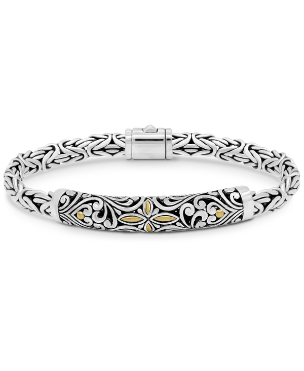 Sterling Silver Bali Filigree with Borobudur Chain Bracelet - 5mm