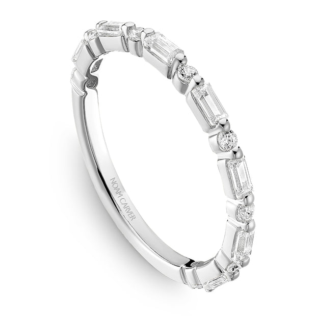 Noam Carver Alternating Round Cut Diamonds and Baguette 3/4 Eternity Band - STC35-1W