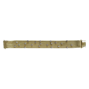 14k Two Tone Six Strand Wheat Bracelet with Bezel Set Diamond Stations