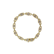 14k Yellow Gold Square and Round Bezel Set Diamond Bracelet