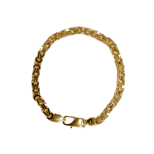 14k Yellow Gold Byzantine Men's Bracelet