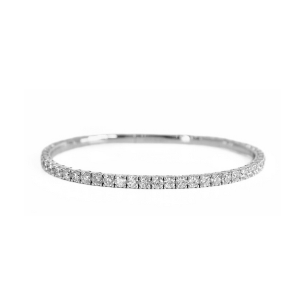 14k White Gold Diamond Flex Bangle