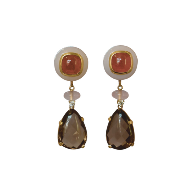 Antonini 18k Rose Gold Quartz and Agate Earrings - 0171RQFMULR1