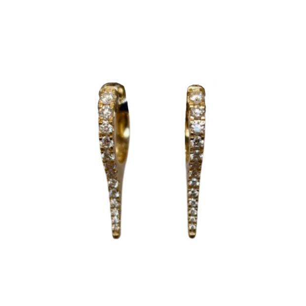 14k Yellow Gold Diamond Y Drop Earrings