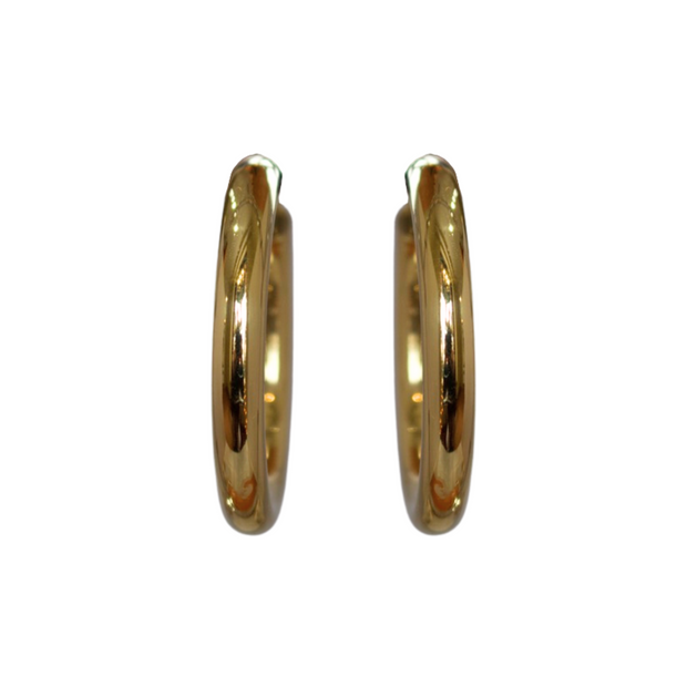 14k Yellow Gold Chunky Hollow Tube Hoop Earrings