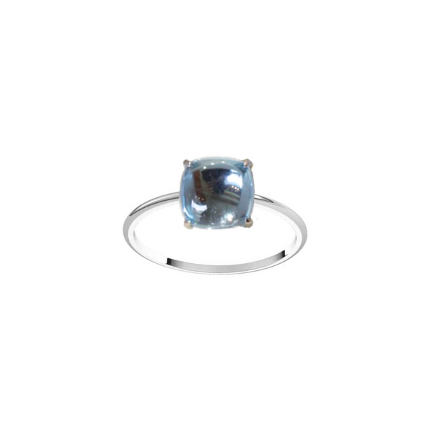 14k White Gold Aquamarine Ring