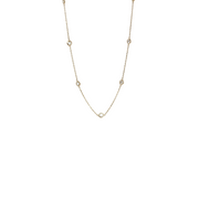 14k Yellow Gold Diamond Station Necklace