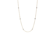 14k Yellow Gold Diamond Station Necklace