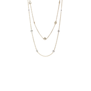 14k Yellow Gold Diamond Station Necklace