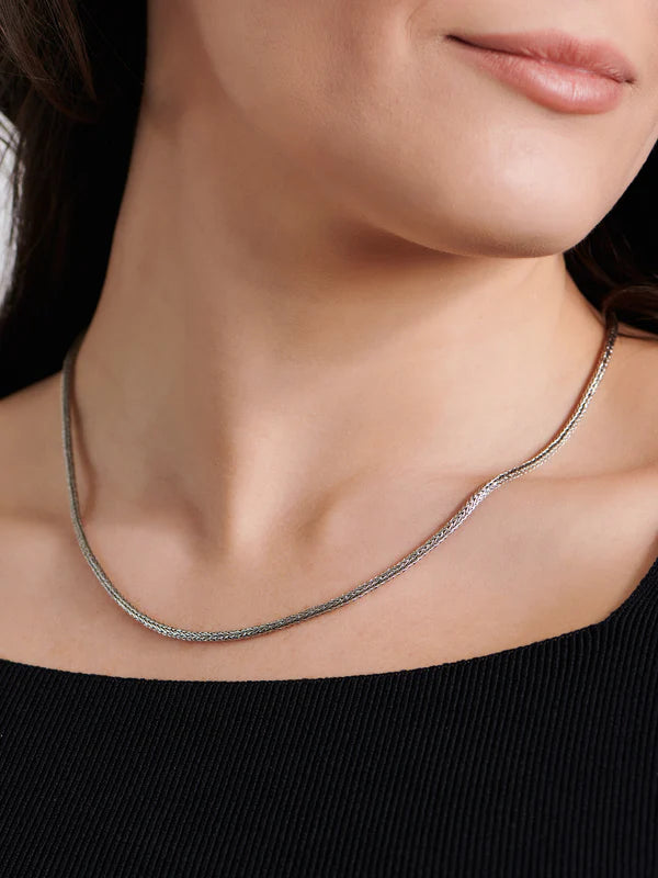 Sterling Silver Round Foxtail Chain Necklace - 2.5mm