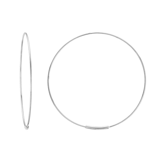 14k Yellow Gold 40mm Endless Wire Hoop Earrings