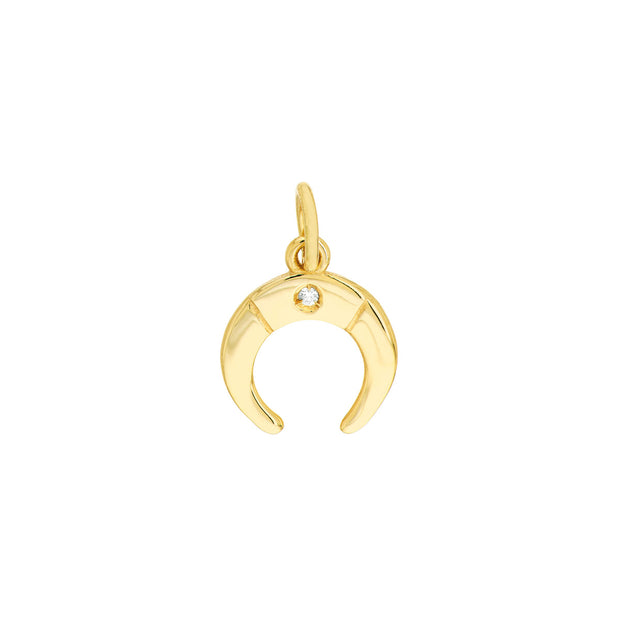 14k Yellow Gold Crescent Moon Charm
