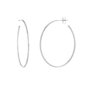 14kt Yellow Gold Oval Open Back Hoop Earrings