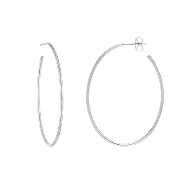 14kt Yellow Gold Oval Open Back Hoop Earrings