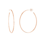 14kt Yellow Gold Oval Open Back Hoop Earrings