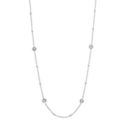 14k Gold Bezel Set Diamond Station Necklace