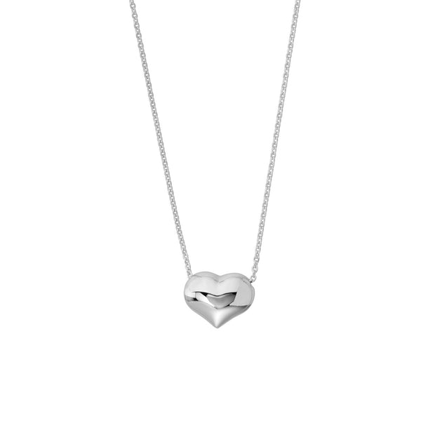 14k Gold Puffed Heart Pendant Necklace