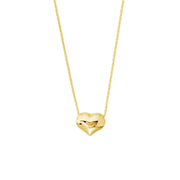 14k Gold Puffed Heart Pendant Necklace