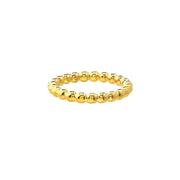 14k Yellow Gold Beaded Wire Ring