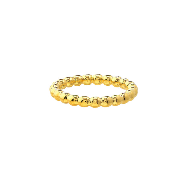 14k Yellow Gold Beaded Wire Ring