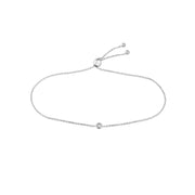 14k Yellow Gold Bezel Set Diamond Bolo Bracelet