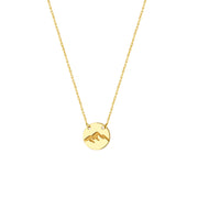 14k Yellow Gold Mountain Pendant Necklace