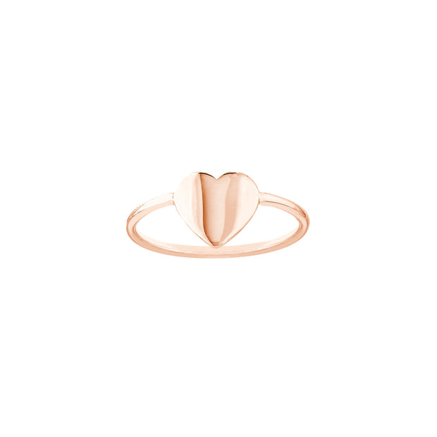 14k Gold Engravable Heart Ring