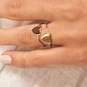 14k Gold Engravable Heart Ring