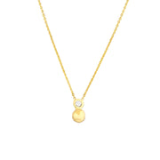 14k Yellow Gold Diamond Bezel Bead Necklace