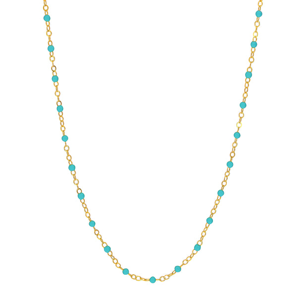 14K Yellow Gold Enamel Bead Piatto Necklaces