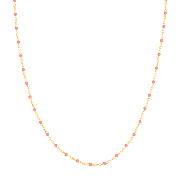 14K Yellow Gold Enamel Bead Piatto Necklaces