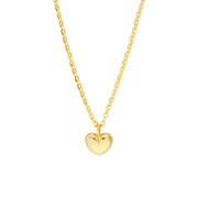 14K Yellow Gold Mini Puff Heart Necklace