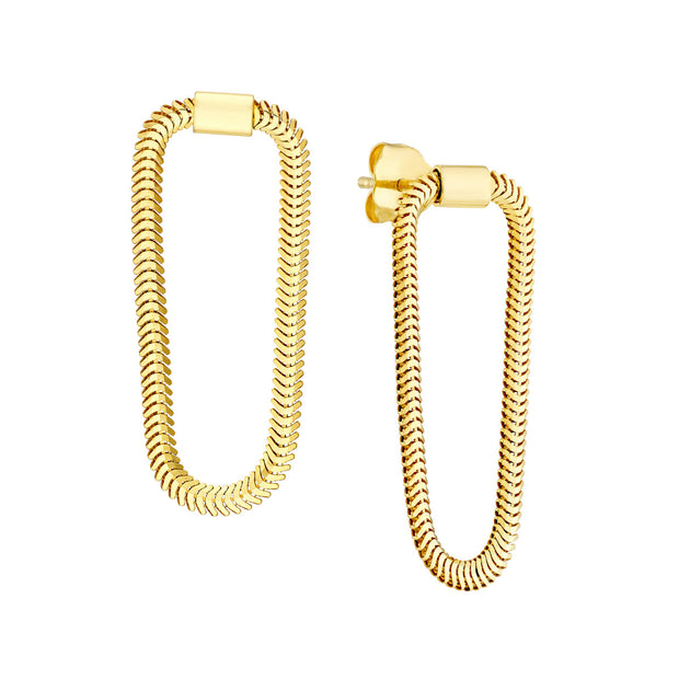 14k Yellow Gold Snake Loop Earrings