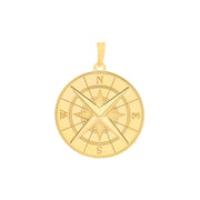 14k Yellow Gold Compass Pendant