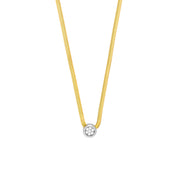 14k Two Tone Diamond Pendant Snake Necklace