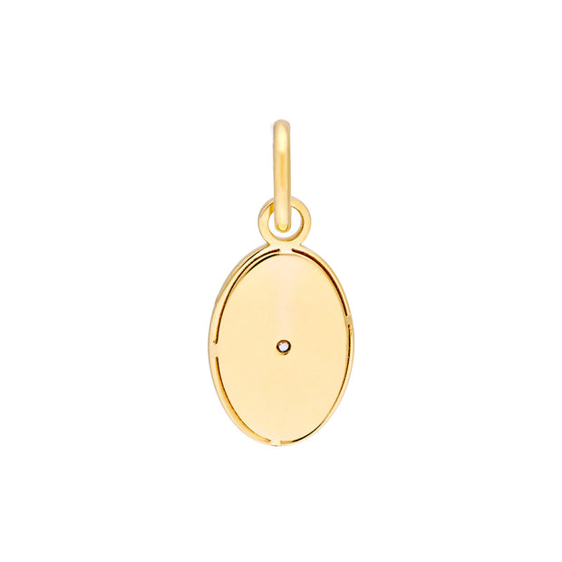 14k Yellow Gold Fluted Oval Charm