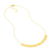 14k Yellow Gold Flat Teardrop Necklace