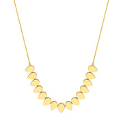 14k Yellow Gold Flat Teardrop Necklace