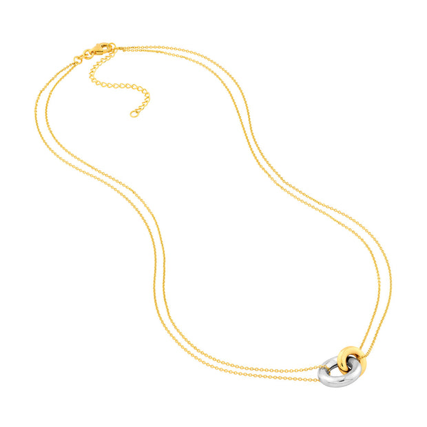 14k Gold Interlocked Circles Necklace