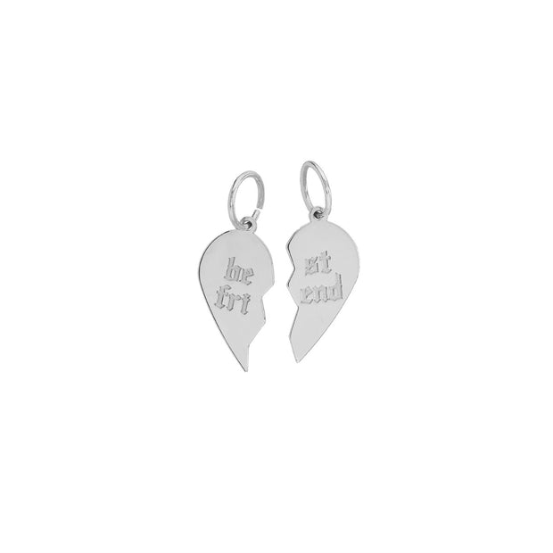 14k Yellow Gold Shared Heart Charms