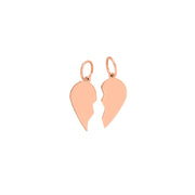 14k Yellow Gold Shared Heart Charms