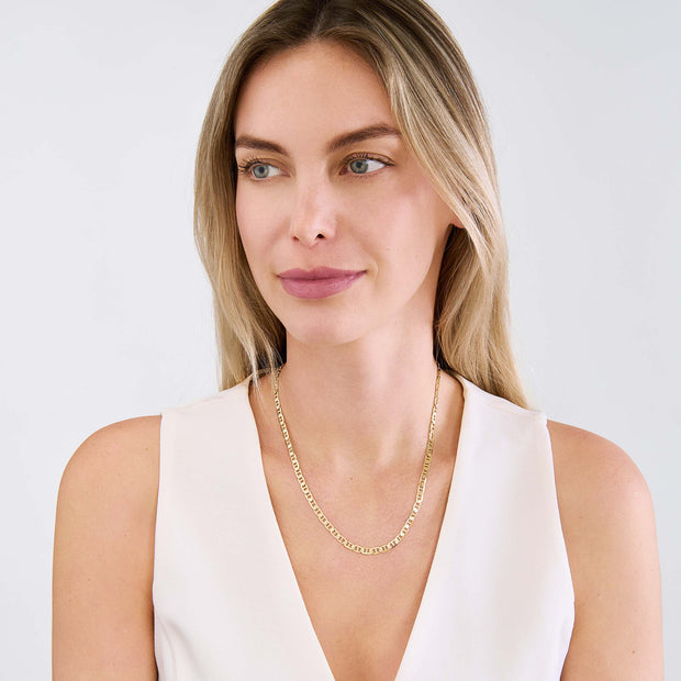 14k Yellow Gold 4.40mm Mariner Chain Necklace