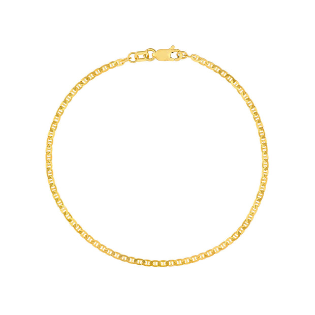 14k Yellow Gold 1.85mm Mariner Chain Bracelet