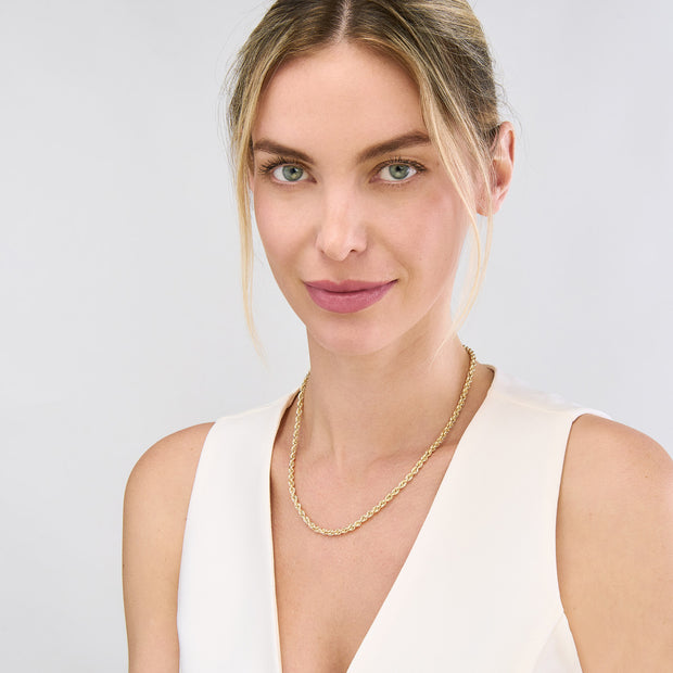 14k Yellow Gold 4mm Light Rope Chain