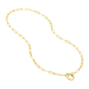 14k Yellow Gold Open Paperclip Link Necklace