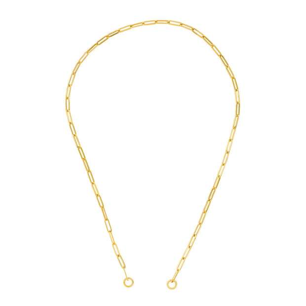 14k Yellow Gold Open Paperclip Link Necklace