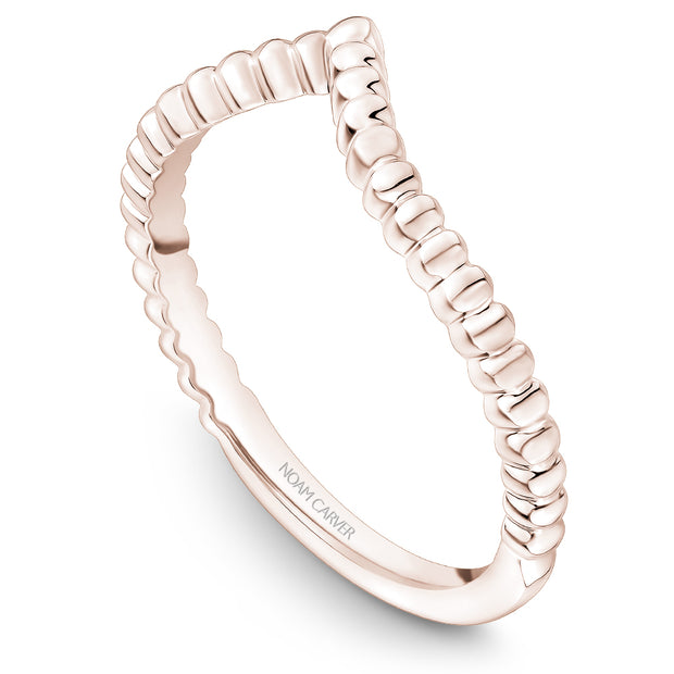 Noam Carver V Shaped Beaded Wedding Band - STA4-2W