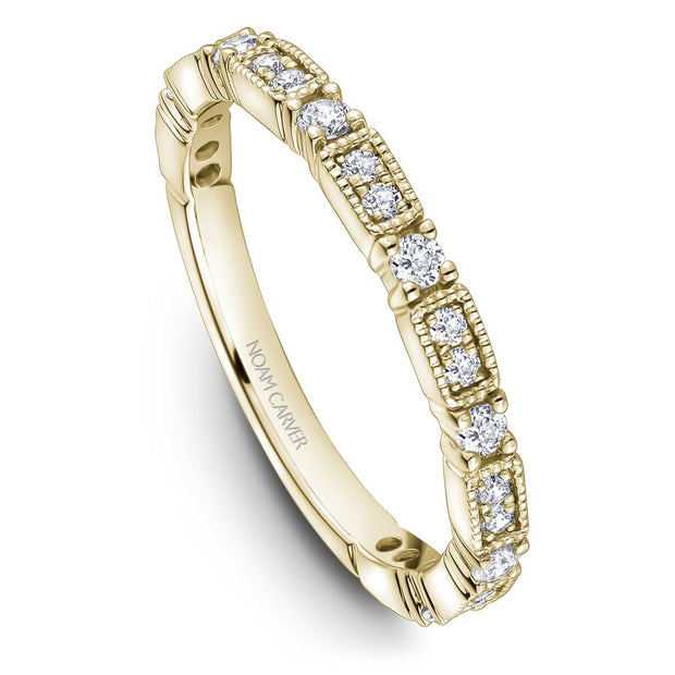 Noam Carver Round Cut Diamonds in Four Prong Setting with Milgrain Borders - STA49-1W